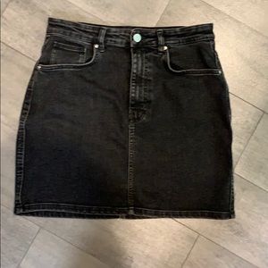 Black denim skirt